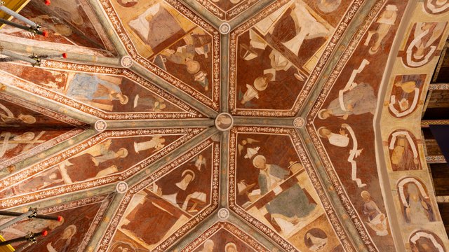 Variante e completamento restauro affreschi abside pieve tramonti di sotto