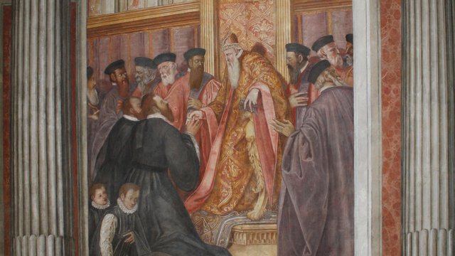 restauro conservativo ed estetico degli affreschi (comparti D ed E) del salone d'onore del palazzo ragazzoni