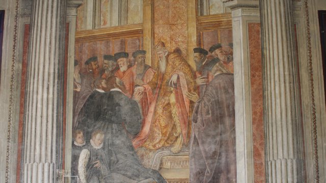 restauro conservativo ed estetico degli affreschi (comparti D ed E) del salone d'onore del palazzo ragazzoni
