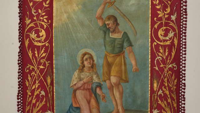 Pieve Arcipretale Santa Maria di Pieve di Rosa Camino al Tagliamento stendardi e gonfaloni