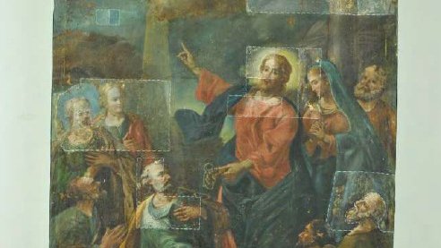 Restauro della tela raffigurante 'la consegna delle chiavi'