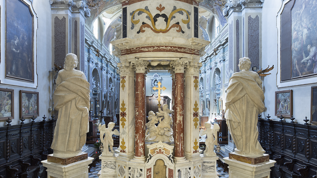 Lavori di restauro dell'altare maggiore del duomo di San Vito al Tagliamento