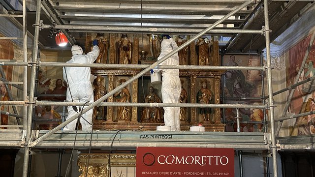 Restauro altare di giovanni martini presso chiesa santa maria delle grazie in prodolone
