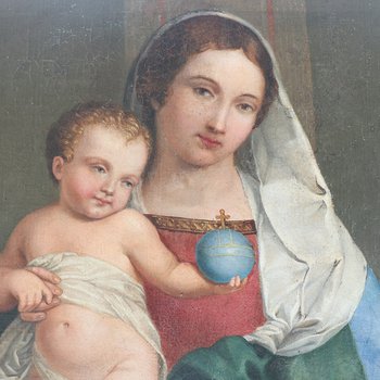 Restaurato il dipinto raffigurante la Vergine col Bambino