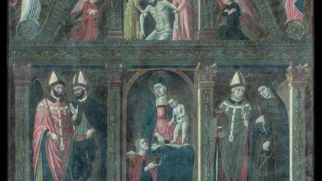 Pala detta di Santa Lucia Madonna col Bambino e Santi fluorescenza Civici Udine 2018