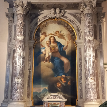 Restauro di tre dipinti della parrocchia di San Quirino: la madonna del rosario, san pietro e san paolo