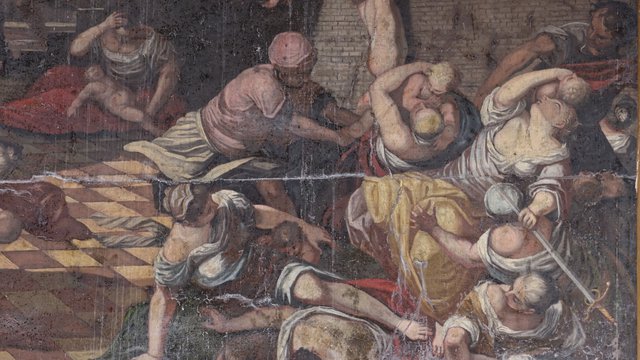 Restauro del dipinto raffigurante la 'Strage degli Innocenti' a Stevenà di Caneva