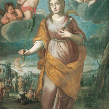 Restauro di una tela raffigurante Santa Apollonia, ubicata nell'antica parrocchiale di San Leonardo