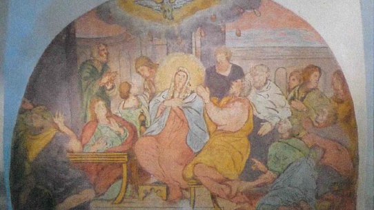 Affreschi del presbiterio e di una tela della via crucis del santuario della santissima trinità