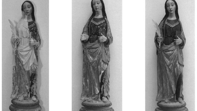 Restauro di due sculture lignee policrome raffiguranti sante vergini martiri
