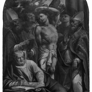 Restauro di una tela del xvii sec. raffigurante san sebastiano e santi