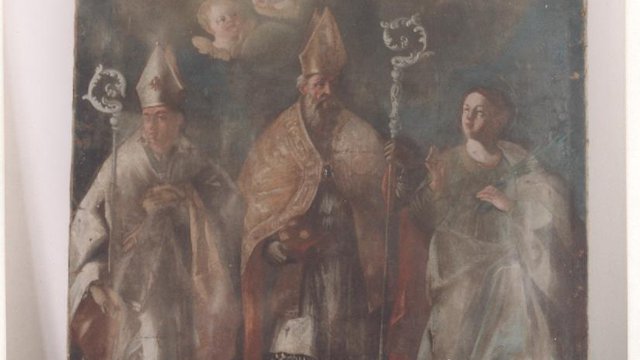 Restauro del dipinto su tela 'madonna con bambino e san biagio e santa margherita' del xviii sec., della chiesa di san nicolò vescovo di sorzento