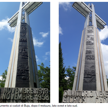 Restauro della croce luminosa posta in localita' monte di buja realizzata a memoria dei caduti di tutte le guerre, 1966