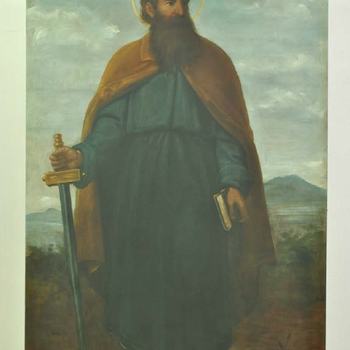 Restauro di un dipinto ad olio raffigurante san paolo di antonio dal favero
