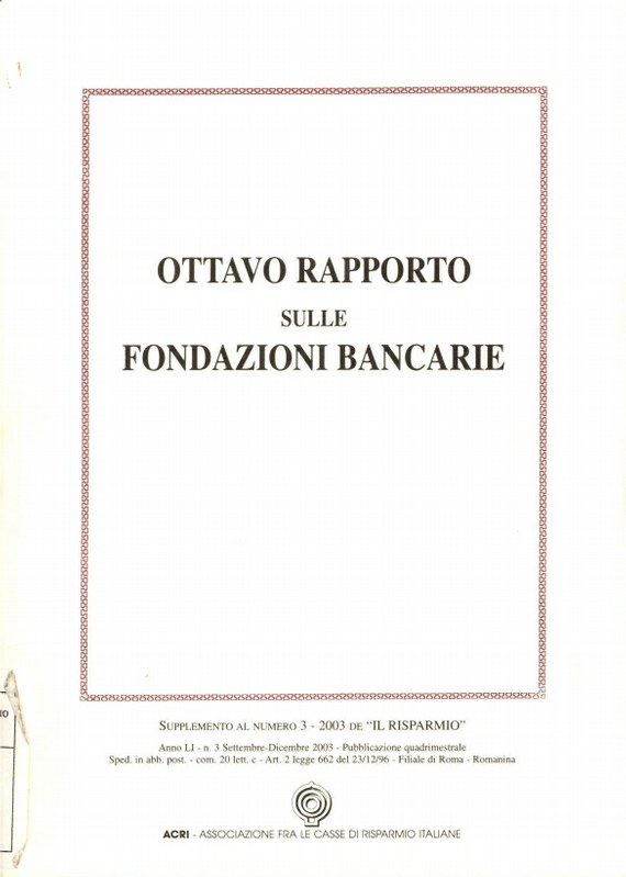 FB - Ottavo Rapporto sulle Fondazioni Bancarie