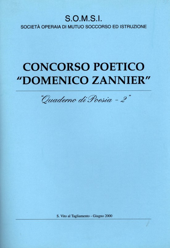 Concorso poetico "Domenico Zannier" - (S.O.M.S.I.) - 2