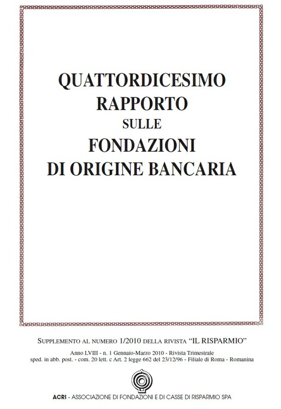 FB - Quattordicesimo Rapporto sulle Fondazioni Bancarie