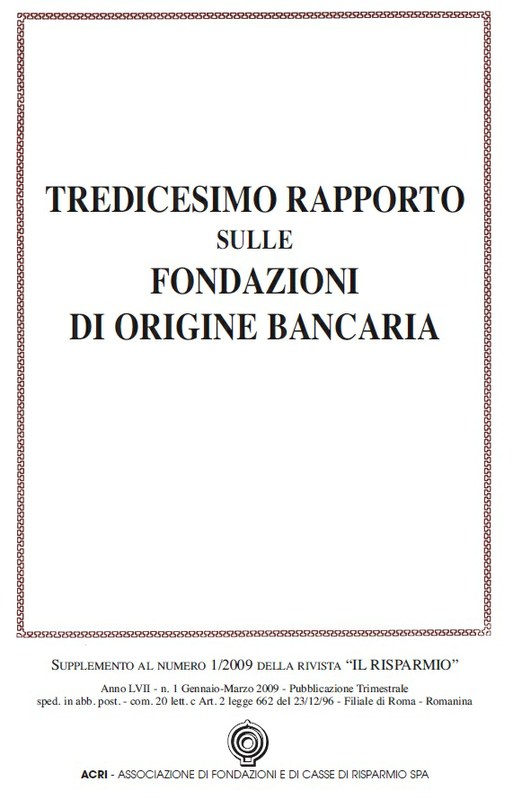 FB - Tredicesimo Rapporto sulle Fondazioni Bancarie