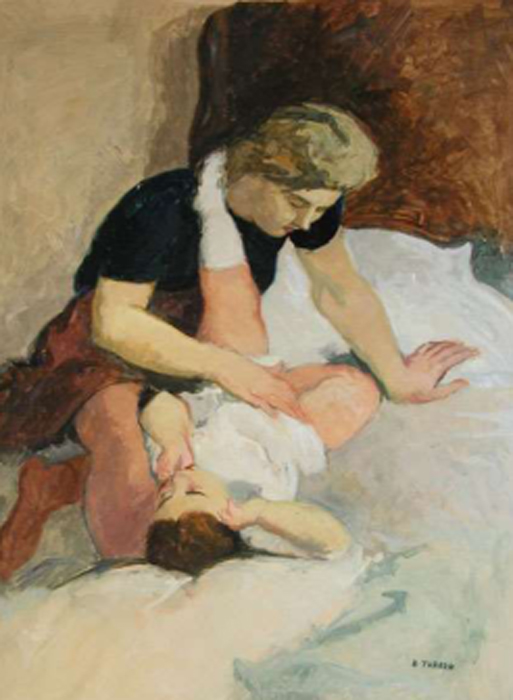 Madre che addormenta bambina