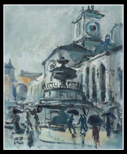 Piovoso a Udine piazza Libertà