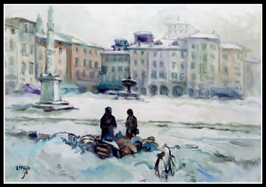Neve in piazza San Giacomo a Udine