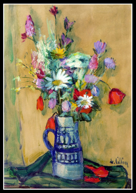 Vaso con fiori di prato