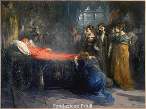 Guido Novello da Polenta davanti alla salma di Dante