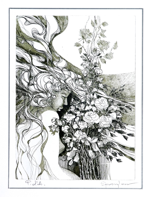 Donna con fiori